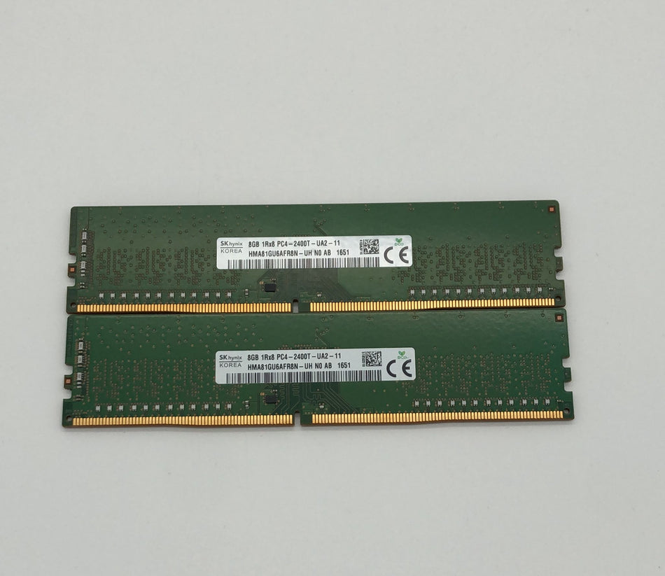 16 GB (2x8GB) DDR4 UDIMM RAM - Desktop RAM - SK Hynix HMA81GU6AFR8N-UH - 1Rx8 - 2400 MHz - PC4-2400T
