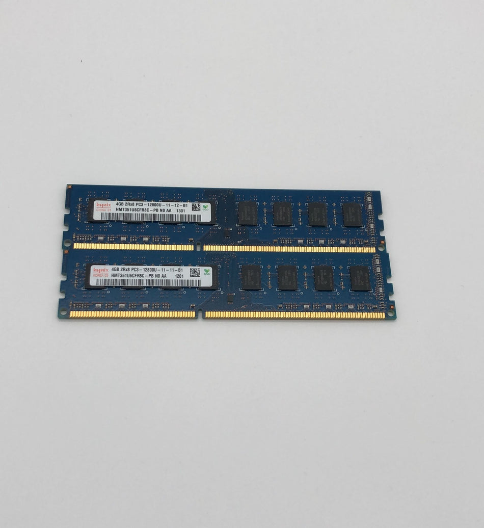 8GB (2x4GB) DDR3 UDIMM RAM - Hynix HMT351U6CFR8C-PB - DDR3 1600 MHz - PC3-12800U