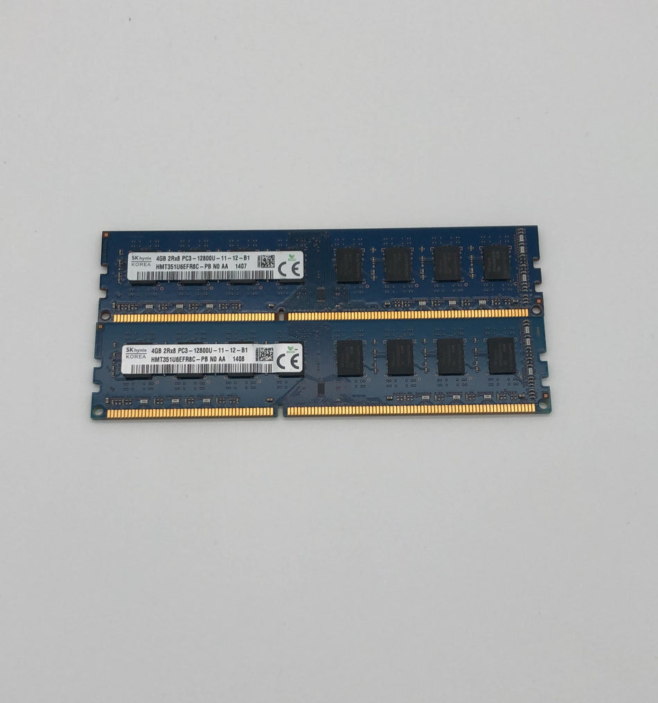 8GB (2x4GB) DDR3 UDIMM RAM - SK Hynix HMT351U6EFR8C-PB - DDR3 1600 MHz - PC3-12800U