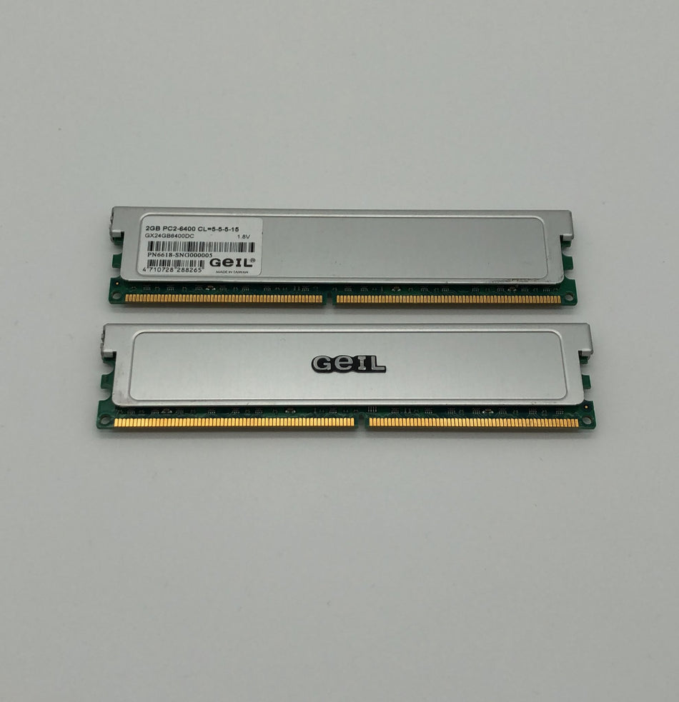 4 GB (2x2GB) DDR2 UDIMM RAM - GEIL GX24GB6400DC - DDR2 800 MHz - PC2-6400U