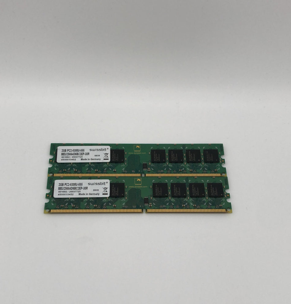 4 GB (2x2GB) DDR2 UDIMM RAM - Swissbit MEU25664D6BC2EP-30R - DDR2 667 MHz - PC2-5300U