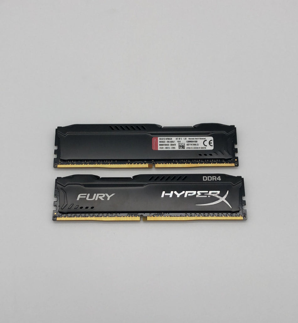 8GB (2x4GB) DDR4 UDIMM RAM - Kingston HyperX HX421C14FBK2/8 - PC4-2133P - HyperX Fury