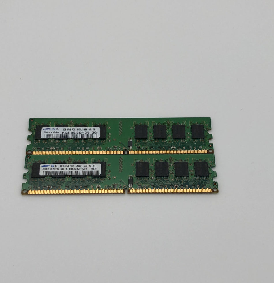 4 GB (2x2GB) DDR2 UDIMM RAM - Samsung M378T5663QZ3-CF7 - DDR2 800 MHz - PC2-6400U