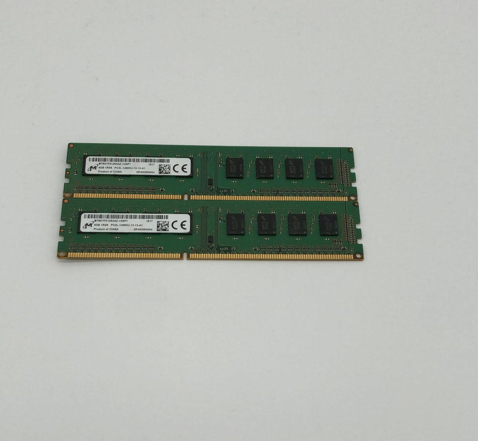 8GB (2x4GB) DDR3 UDIMM RAM - Micron MT8KTF51264AZ-1G9P1 - DDR3 1866 MHz  - PC3L-14900U