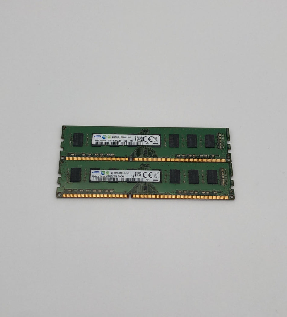 8GB (2x4GB) DDR3 UDIMM RAM - Samsung M378B5273DH0-CK0 - DDR3 1600 MHz - PC3-12800U