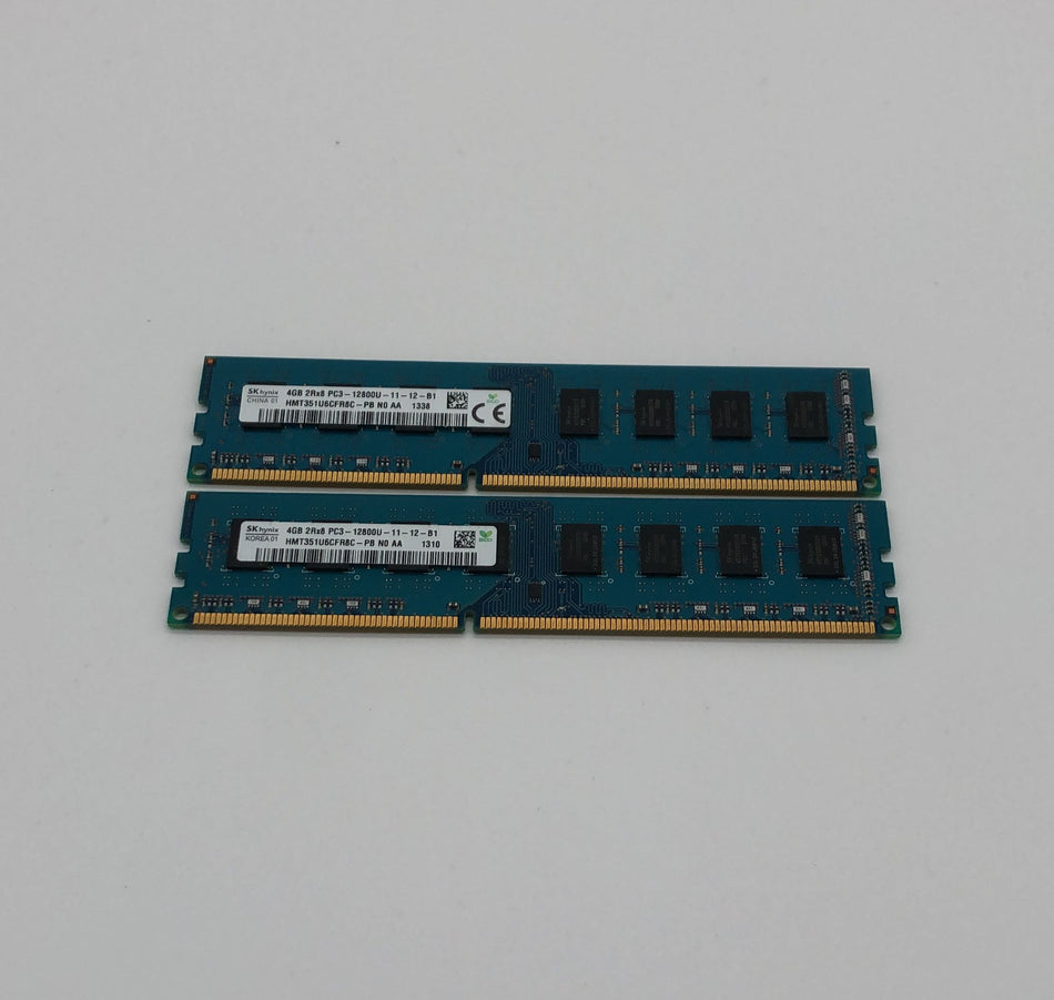 8GB (2x4GB) DDR3 UDIMM RAM - SK Hynix HMT351U6CFR8C-PB - DDR3 1600 MHz - PC3-12800U