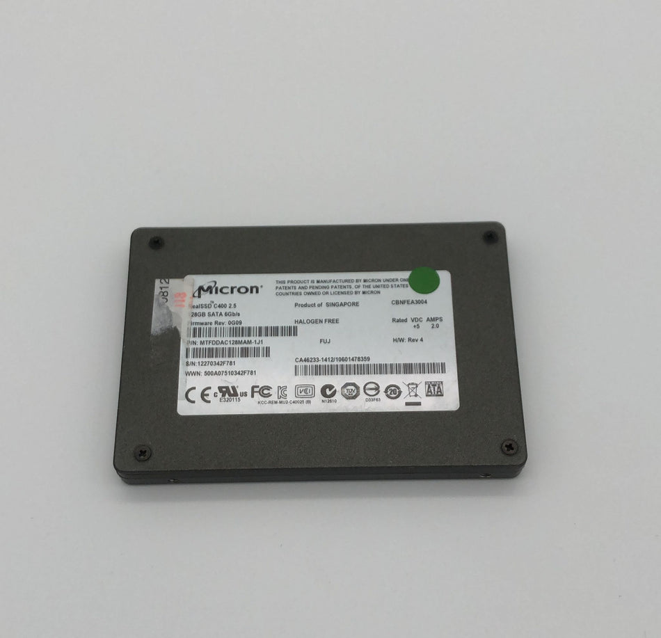 128 GB SSD Festplatte - Micron RealSSD C400 - Micron MTFDDAC128MAM-1J1 - 128 GB - 2,5" SSD