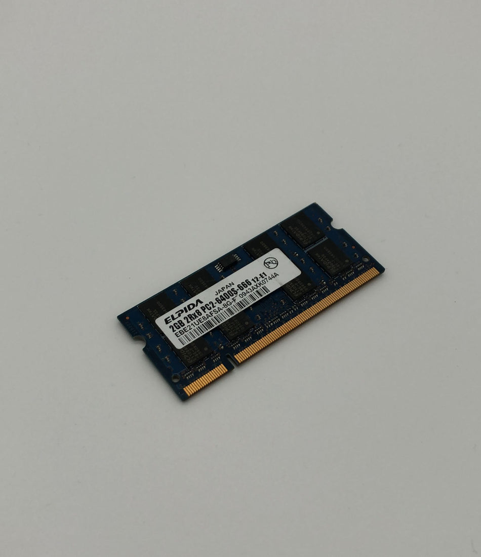 2GB DDR2 SO-DIMM RAM - Laptop RAM - Elpida EBE21UE8AFSA-8G-F - 2Rx8 - PC2-6400S
