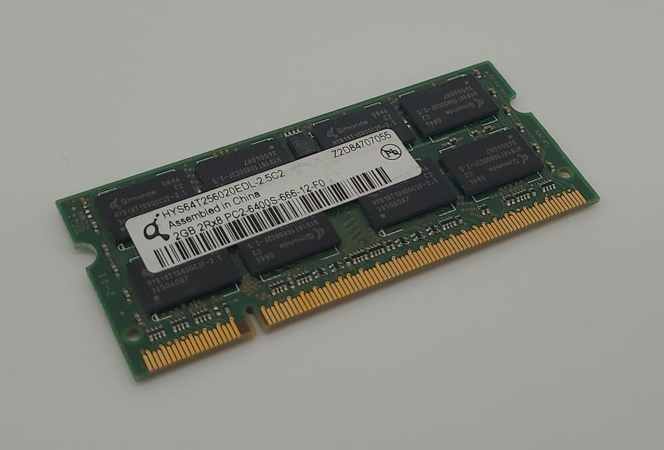 2GB DDR2 SO-DIMM RAM - Laptop RAM - Qimonda HYS64T256020EDL-2.5C2 - 2Rx8 - PC2-6400S