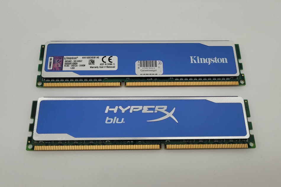 8 GB (2x4GB) DDR3 UDIMM RAM - Kingston HyperX blu. KHX1600C9D3B1/4G - DDR3 1600 MHz - PC3-12800U
