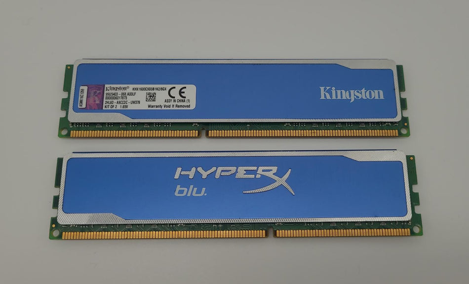 8 GB (2x4GB) DDR3 UDIMM RAM - Kingston HyperX blu. KHX1600C9D3B1K2/8GX - DDR3 1600 MHz - PC3-12800U