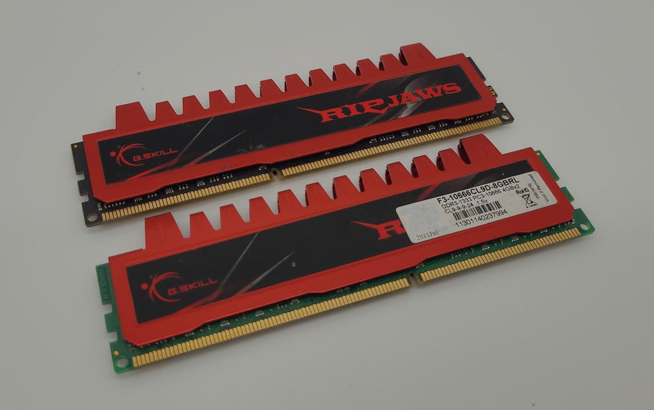 8 GB (2x4GB) DDR3 UDIMM RAM - G.SKILL F3-10666CL9D-8GBRL - DDR3 1333 MHz - PC3-10600U - RIPJAWS