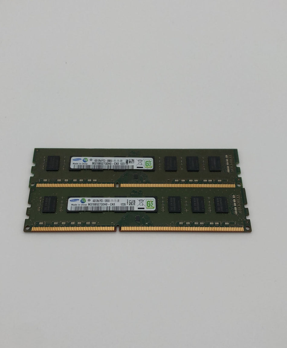 8 GB (2x4GB) DDR3 UDIMM RAM - Samsung M378B5273DH0-CK0 -DDR3 1600 MHz - PC3-12800U