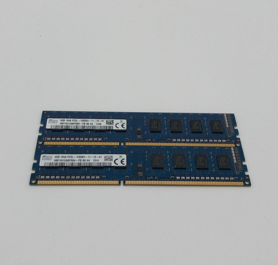 8GB (2x4GB) DDR3 UDIMM RAM - SK Hynix HMT451U6BFR8A-PB - DDR3 1600 MHz - PC3L-12800U