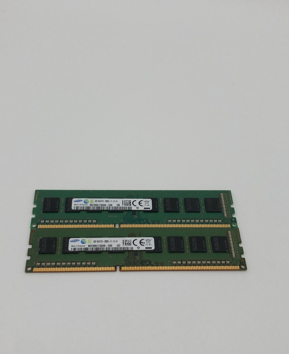8GB (2x4GB) DDR3 UDIMM RAM - Samsung M378B5173QH0-CK0 - DDR3 1600 MHz - PC3-12800U