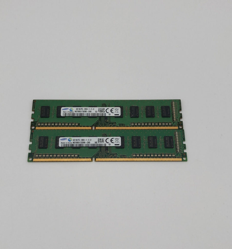 8GB (2x4GB) DDR3 UDIMM RAM - Samsung M378B5173DB0-CK0 - DDR3 1600 MHz - PC3-12800U