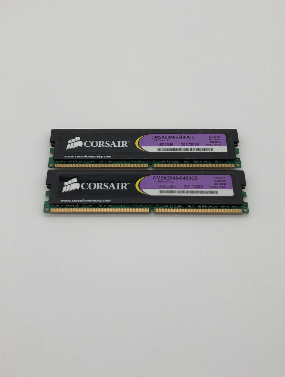 4GB (2x2GB) DDR2 UDIMM RAM - Corsair CM2X2048-6400C5 - PC2-6400U - DDR2 800 MHz